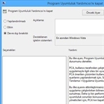 Windows 8 Program Uyumluluk Yardımcısını Kapatma