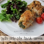 Pesto Soslu Çıtır Tavuk Sarma