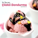 Evyapımı Çilekli Dondurma (Makinasız)