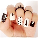 Siyah Beyaz Paris Nail Art