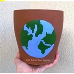 DIY: Saksı Boyama 🌍(Dünya Çizdim)🌍