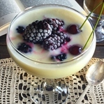 Böğürtlen Soslu Hindistan Cevizli Puding