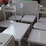 KAHVE ZİGON SEHPALARIM VE SANDALYELERİM BEYAZ OLDU