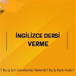 İngilizce Dersi Verme