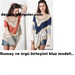 KUMAŞ VE ÖRGÜ BİRLEŞİMİ BLUZ MODELİ