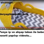 Penye İp ve Ahşap Tabandan Bebek Puseti Yapılışı