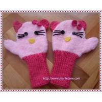 İki Şiş İle Hello Kitty Eldiven Yapımı