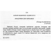 Kktc’de Altın Ve Bakır Arama İzni