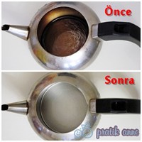 Kararmış Demliği, Kireçlenmiş Çaydanlığı Temizleme