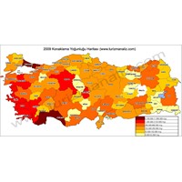 Türkiye Konaklama Yoğunluğu Haritası 2009