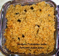 Patlıcanlı Bulgur Pilavı