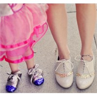 Minik Prenseslere Glitter Süslemeli Ayakkabı Yapın