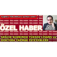 Sağlık Alanında Yüksek Lisans Ve Doktora