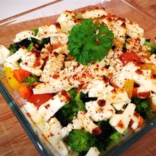 Gemüse-Reis Auflauf mit Feta