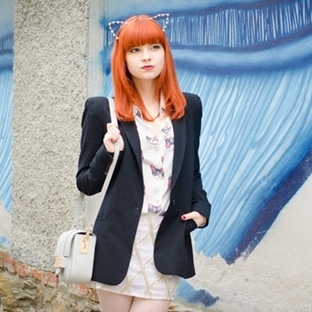 The cat print shirt.