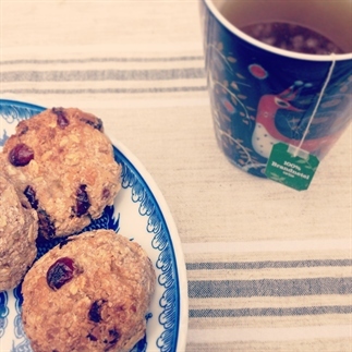 Haverkoeken met kokos en cranberries