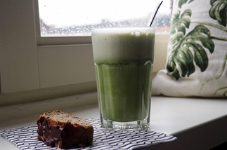 Matcha latte van havermelk