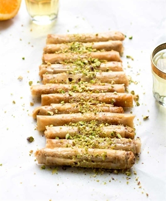 Sinaasappel baklava rolletjes