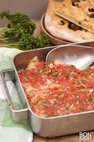 Vis uit de oven met versgebakken Focaccia!