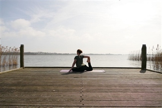 Yoga op mijn nieuwe yogamat!