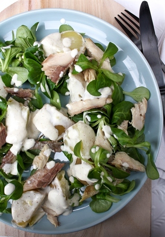 Aardappelsalade met gerookte makreel