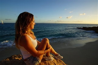 Prachtige zonsondergang in Cupecoy Bay, St.Maarten