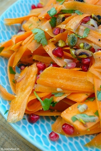 Marokkaanse wortelsalade met pistache en komijn