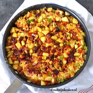 Aardappeltortilla met chorizo