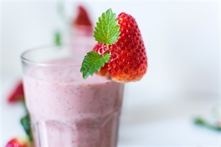 Aardbeien Milkshake met Vanille en Munt