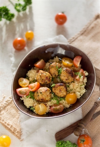 Couscous met kipgehaktballetjes