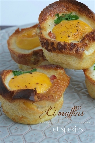 Ei muffins met spekjes (Hartige hapjes)
