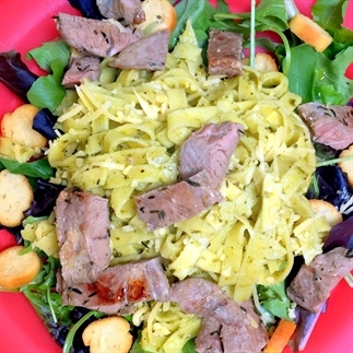 Pasta Pesto met eendenborst
