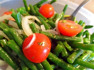 Zomerse salade van prinsessenboontjes
