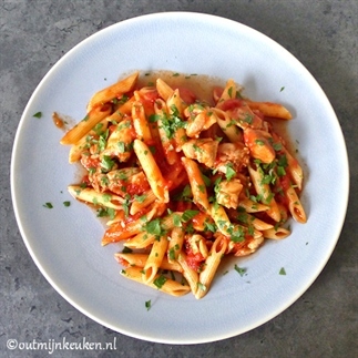 Penne Arrabiata met kip