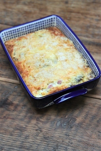 Ovenomelet met ham, kaas en champignons