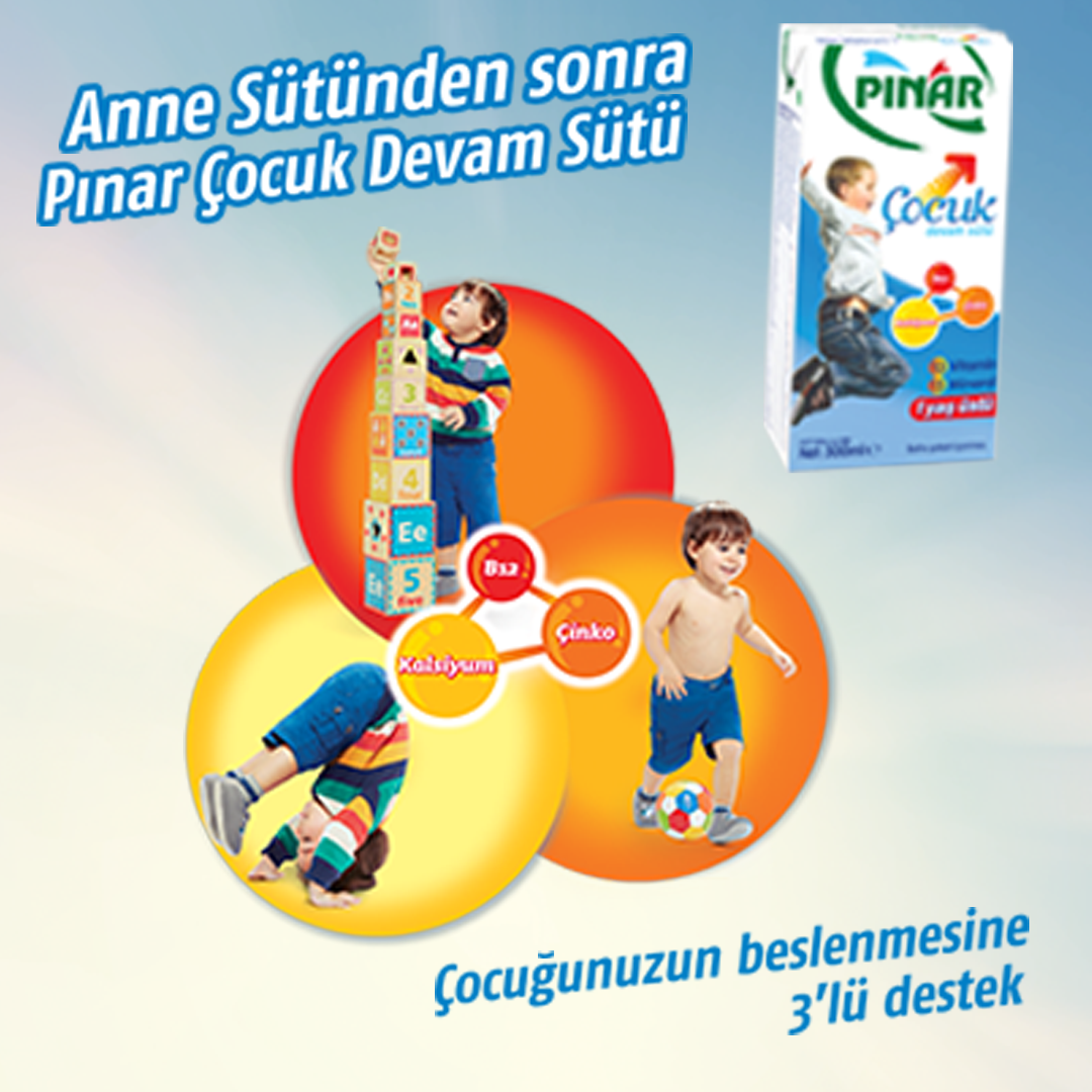 Çocuklarınızın besin ihtiyaçlarını karşılamanız için Pınar Çocuk Devam Sütü sizlerle!